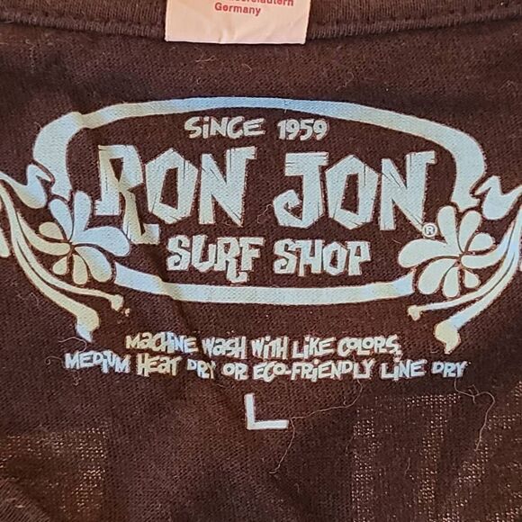 Ron Jon Surf Shop Black V Neck Short Sleeve Key West T Shirt Large - Picture 6 of 10